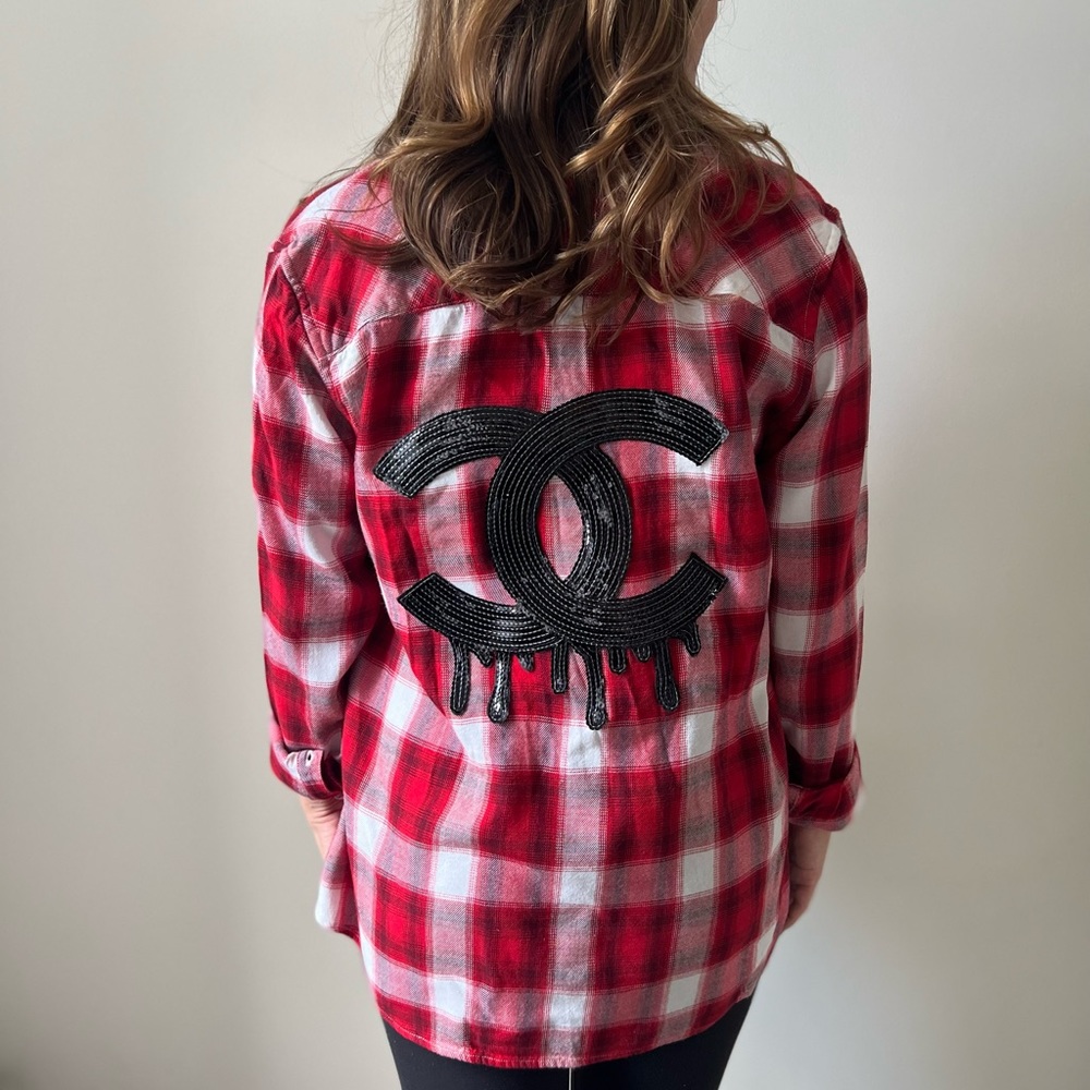 Sequin Flannel Size Small - image 3